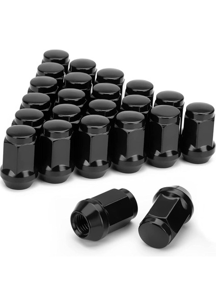 24 Adet 12X1.5 Bijon Somunu Kapalı Uçlu Çıkıntı Meşe Palamudu Koni Lugnuts, 2007-2022 Fj Cruiser Için, 2001-2007 Sequoia Siyah (Yurt Dışından)