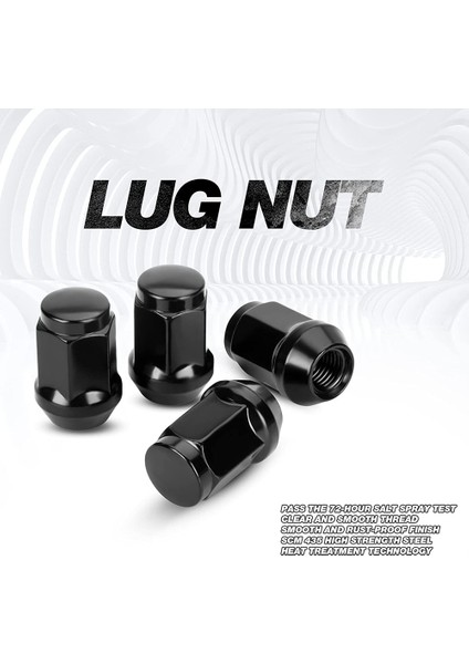 24 Adet 12X1.5 Bijon Somunu Kapalı Uçlu Çıkıntı Meşe Palamudu Koni Lugnuts, 2007-2022 Fj Cruiser Için, 2001-2007 Sequoia Siyah (Yurt Dışından)