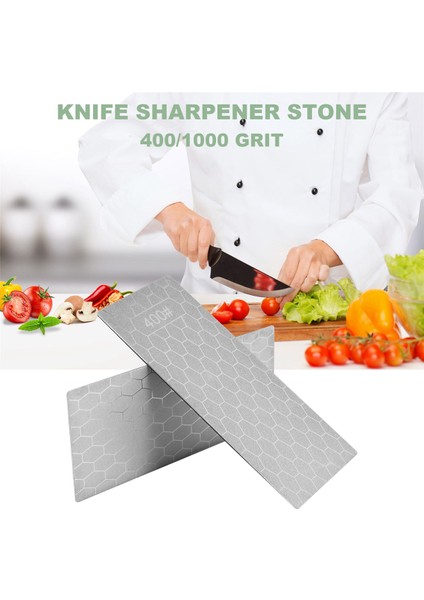 2 Adet Elmas Bileme Taşı, Whetstone Petek Yüzey Elmas Kalemtıraş Plakası Kaymaz Taban (400/1000 Grit) (Yurt Dışından)