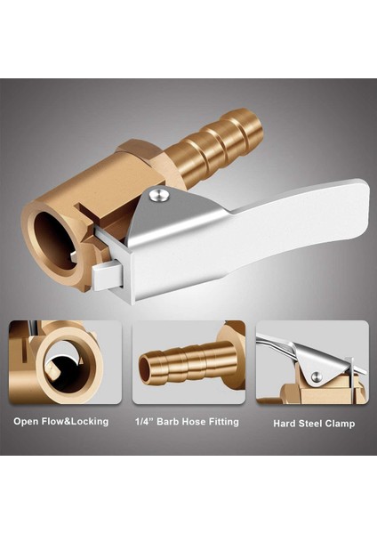 1/4 Inç Pirinç Lastik Şişirme Kilidi Hava Mandreni, Mini Hava Kompresörü Lastik Şişirme Aynası Hortum Ucu Hortum Onarımı-4pack (Yurt Dışından)