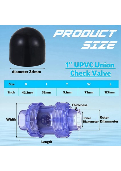 Şeffaf Upvc Çek Valf True Union Swing Çek Valfler Geri Akış Valfı Havuz Bilyalı Çek Valf Boru Bağlantı Parçaları (32MM) (Yurt Dışından) fırsatları