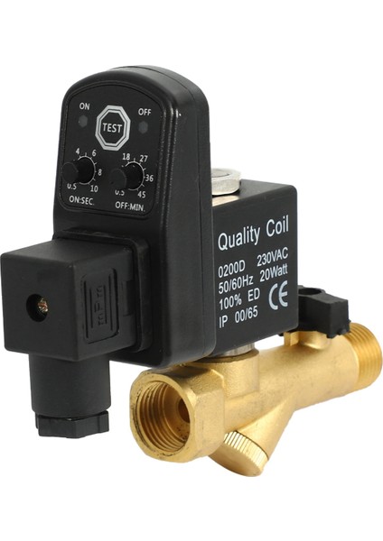 Ac 220 V 1/2 Inç Elektronik Zamanlı 2 Yollu Hava Kompresörü Gaz Tankı Otomatik Tahliye Vanası (Yurt Dışından)