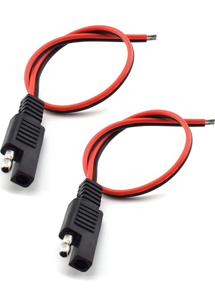 2 Adet 18AWG Sae Uzatma Kablosu 2-Pin Sae Hızlı Bağlantı Kesme Fişi 10A Güneş Paneli Sae Fiş Tel 1FT/30CM (Yurt Dışından)