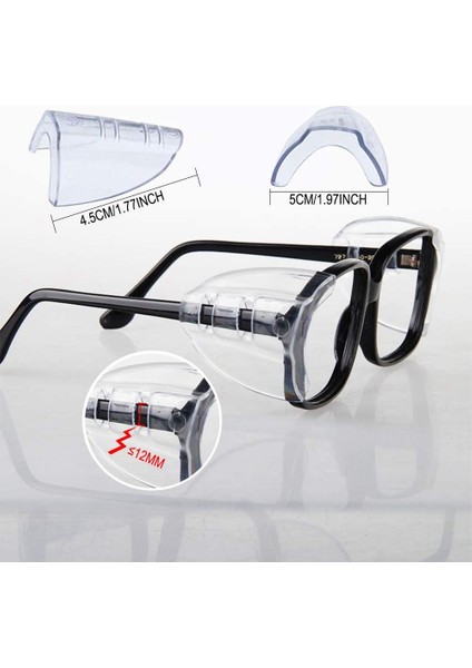 Güvenlik Gözlükleri Için Şeffaf Tarafta 3 Çift Güvenlik Gözlükleri Yan Kayma Küçük ve Orta Boy Gözlüklere Uyuyor (Yurt Dışından) fiyatları