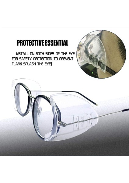 Güvenlik Gözlükleri Için Şeffaf Tarafta 3 Çift Güvenlik Gözlükleri Yan Kayma Küçük ve Orta Boy Gözlüklere Uyuyor (Yurt Dışından) indirimleri