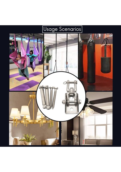 Sessiz 360°DÖNEN Salıncak Askısı, Paslanmaz Çelik Ağır Hizmet Salıncak Kancası, Beton Için, Sundurma Yoga Hamak Spor Salonu (Yurt Dışından)