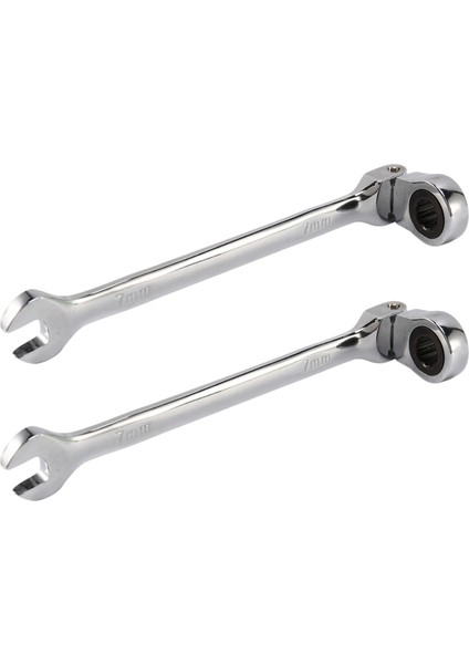 2x 7mm Esnek Kafa Cırcır Eylem Anahtarı Anahtar Somun Aracı (Yurt Dışından)