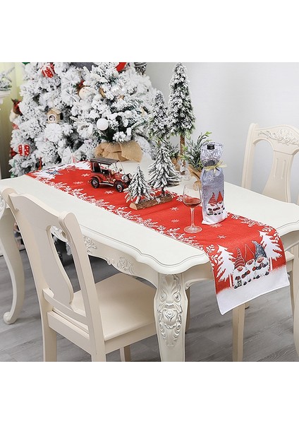 1 Adet Noel Masa Koşucu Noel Baba ve Kar Tanesi Simetrisi Her Iki Ucunda Dekoratif Masa Örtüleri Masa Bayrağı Gri (Yurt Dışından) indirimleri