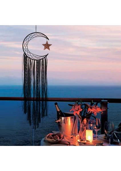 Yarım Ay Dreamcatcher El Yapımı Dream Catcher Net Tüyler Ev Duvar Asılı ve Bar ve Parti Dekorasyonu (Yurt Dışından)