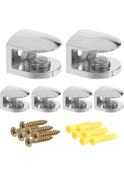 6 Adet Ayarlanabilir Cam Kelepçeleri 6 mm Cam Braketi Çinko Alaşımlı Cam Raflar Tutucu Cam Klip Banyo Mutfak Için (Yurt Dışından) fiyatları