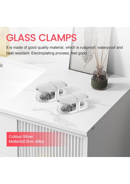 6 Adet Ayarlanabilir Cam Kelepçeleri 6 mm Cam Braketi Çinko Alaşımlı Cam Raflar Tutucu Cam Klip Banyo Mutfak Için (Yurt Dışından) fırsatları