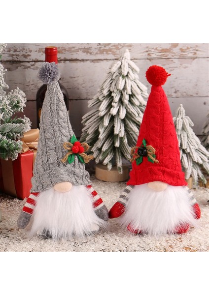 LED Işıklı Gnome Bebek Ev Için Mutlu Noeller Dekoru Noel Süsleri Noel Navidad Doğum Hediyeleri Yeni Yıl -Kırmızı (Yurt Dışından)