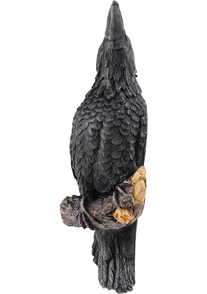2x Raven Heykeli Sahte Raven Reçine Heykeli Kuş Karga Heykel Açık Kargalar Cadılar Bayramı Dekor Yaratıcı Saçak Dekorasyon (Yurt Dışından)