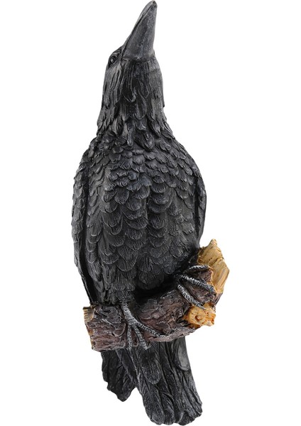 2x Raven Heykeli Sahte Raven Reçine Heykeli Kuş Karga Heykel Açık Kargalar Cadılar Bayramı Dekor Yaratıcı Saçak Dekorasyon (Yurt Dışından)