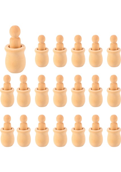 Bitmemiş Ahşap Mandal Yuvalama Bebek Insan Bedenleri, Boyama Için Doğal Boyasız Dekoratif Ahşap Figürler, Sanat Projeleri 20 (Yurt Dışından)