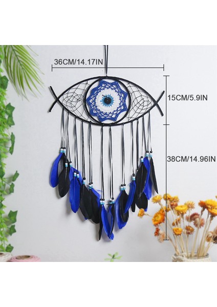 2x Nazar Dream Catchers Yatak Odası Için El Dokuma Makrome Dreamcatcher Duvar Asılı Ev Dekor Iyi Şanslar Nimet Hediye, 3 (Yurt Dışından) fırsatları