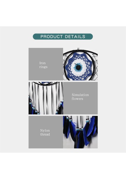 2x Nazar Dream Catchers Yatak Odası Için El Dokuma Makrome Dreamcatcher Duvar Asılı Ev Dekor Iyi Şanslar Nimet Hediye, 3 (Yurt Dışından) indirimleri