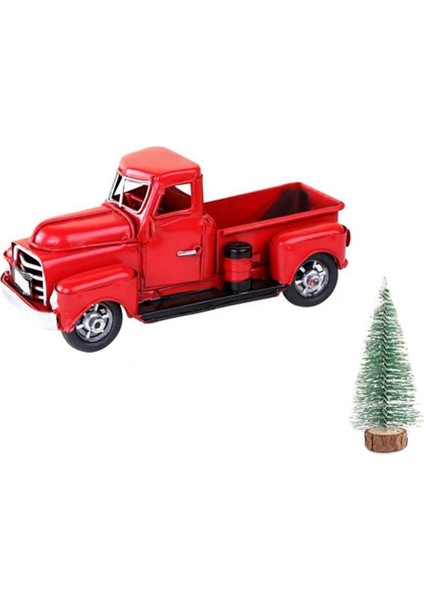 Noel Metal Kamyon Süsleme Noel Hediyesi Retro Kırmızı Kamyon Noel Süsleme Kamyonet (Yurt Dışından) fiyatları