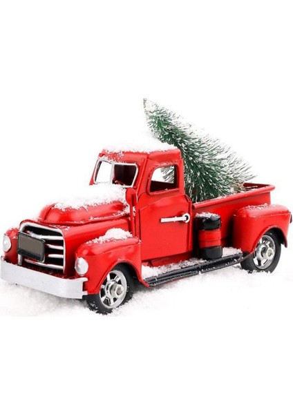 Noel Metal Kamyon Süsleme Noel Hediyesi Retro Kırmızı Kamyon Noel Süsleme Kamyonet (Yurt Dışından) modelleri