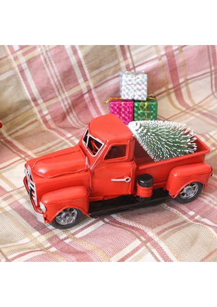 Noel Metal Kamyon Süsleme Noel Hediyesi Retro Kırmızı Kamyon Noel Süsleme Kamyonet (Yurt Dışından) fırsatları