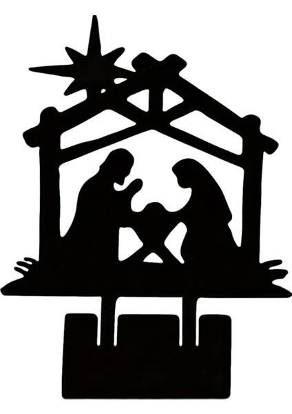 Doğum Sahnesi Siluet Isa'nın Doğuşu Figürler Seti Noel Isa'nın Doğuşu Süsleme Çit Veranda B Için Kutsal Aile Doğuş (Yurt Dışından)