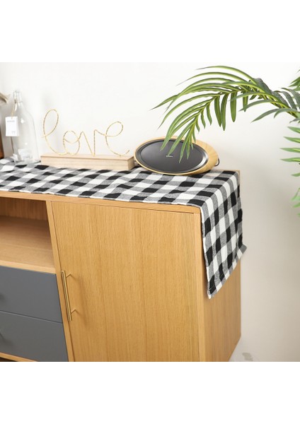 180X38CM Buffalo Ekose Çuval Bezi Noel Masa Koşucu Peçete Noel Masa Dekorasyon Oduncu Temalı Doğum Günü Partisi Dekoru (Yurt Dışından) fiyatları