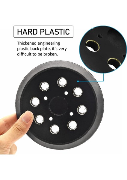 5 Inç Zımpara Makinesi Yedek Ped, Ryobi RS290 RS280 P411 Milwaukee 6021-21 6034-21 Zanaatkar 315 Modeli (Yurt Dışından) modelleri