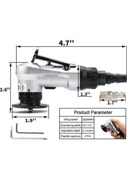 Bıçak Uçlarını ve Rulmanları Değiştiren Mini Pnömatik Pah Kırma Aleti, 45 Derece Hava Pah Çapak Alma Aleti (Yurt Dışından) fırsatları