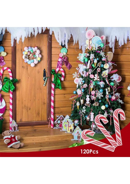120 Adet Kırmızı ve Beyaz El Yapımı Noel Şeker Kamışı Minyatür Gıda Dollhouse Ev Dekor Kil Şeker Kamışı (Yurt Dışından) indirimleri