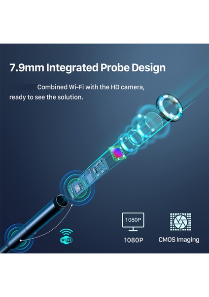 6 LED Işıklı Kablosuz Endoskop Wifi Endüstriyel Borescope Tip-C USB Yılan Kamera Su Geçirmez IP67 Muayene Kamerası (Yurt Dışından) fiyatları