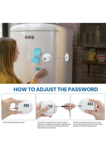 Parça Dolap Kilidi Şifreli Buzdolabı Kilidi Combo Çocuk Güvenliği 6 Tornavidalı Şifreli Kilit (Beyaz) (Yurt Dışından) fiyatları