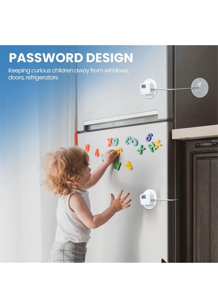 Parça Dolap Kilidi Şifreli Buzdolabı Kilidi Combo Çocuk Güvenliği 6 Tornavidalı Şifreli Kilit (Beyaz) (Yurt Dışından) indirimleri