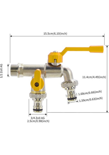 1/2 Bahçe Avlu Dış Mekan Antifriz Musluk Bir-Iki-Out Dış Mekan Çamaşır Makinesi Tümü Bakır Çift Kullanımlı Büyük Akış (Yurt Dışından) indirimleri