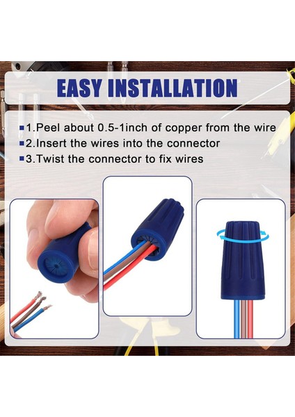 50 Adet Su Geçirmez Tel Elektrik Konnektörleri, Dış Mekan Contası Elektrik Büküm Kapaklı Kablo Terminal Konnektörü, 22AWG-12AWG (Yurt Dışından) fiyatları
