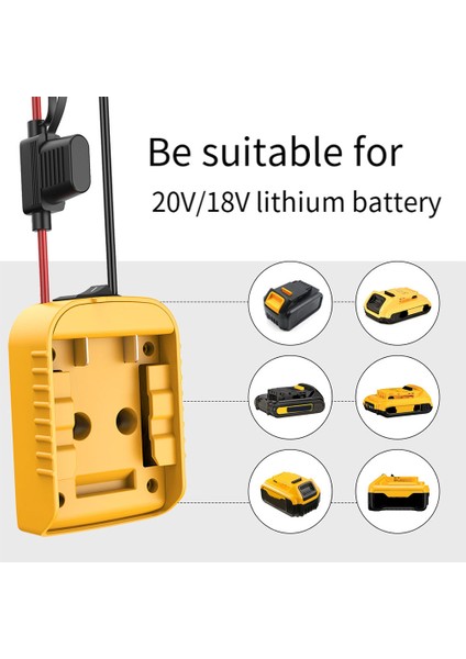 Akülü Tekerlekler Adaptörü Dewalt 18 V/20 V Lityum Dıy Adaptörü ile On/off Anahtarı Sigorta Dıy Rc Oyuncak Arabalar (Yurt Dışından)