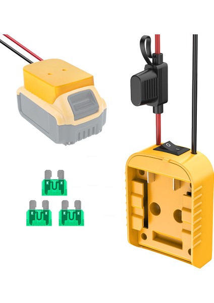 Akülü Tekerlekler Adaptörü Dewalt 18 V/20 V Lityum Dıy Adaptörü ile On/off Anahtarı Sigorta Dıy Rc Oyuncak Arabalar (Yurt Dışından)
