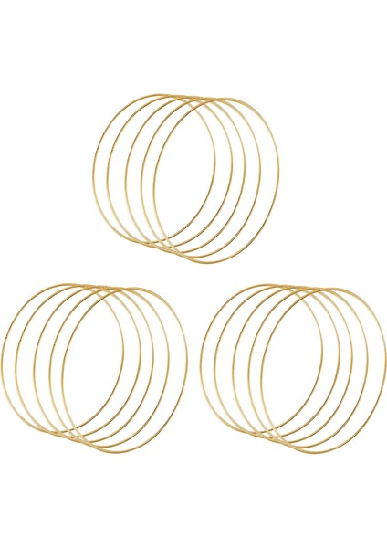 15 Paket 14 Inç Büyük Metal Çiçek Çember Çelenk Makrome Altın Çember Yüzükler Dıy Çelenk Dekor Için (Yurt Dışından)