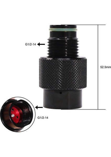 Hpa Tankı Regülatör Valfı Açık/kapalı Asa Adaptörü G1/2-14 Diş Koruyucu, Co2/basınçlı Hava Pimi Valf Bastırıcı Adaptörü (Yurt Dışından)