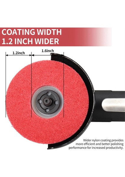 4 Inç x 5/8 Inç Naylon Fiber Düz Aşındırıcılar Açı Öğütücü Için Parlatma Parlatma Tekerleği 9p Sertlik 10 Parça, Kırmızı (Yurt Dışından) indirimleri