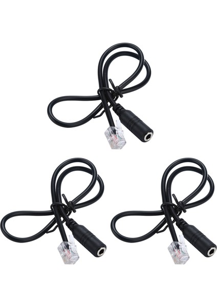 3pc Telefon Adaptörü Rj9 - 3.5 Dişi Adaptör Dönüştürücü Kablo Pc Bilgisayar Kulaklık Telefon (Yurt Dışından)