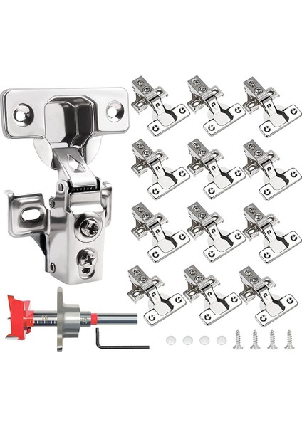 12 Paket 1/2 Inç Yerleşimi Yumuşak Dolap Kapı Menteşeleri Mutfak Dolabı Menteşeleri Menteşe Paslanmaz Çelik Bardak 45 mm (Yurt Dışından)