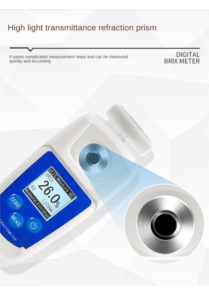 Dijital Refraktometre Şeker Ölçer Refraktometre Dijital Meyve Şekeri Ölçer Suyu Içecekler Ölçüm Aralığı 0-55% (Yurt Dışından) fiyatları