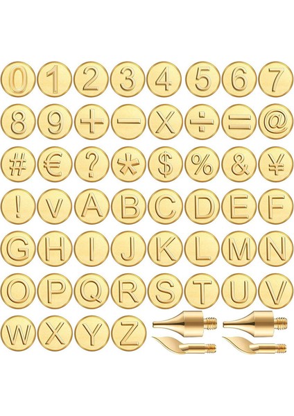 56 Adet Ahşap Yakma Ucu Mektup Ahşap Yakma Ucu Seti Dahil Olmak Üzere Alfabe Numarası Ahşap El Sanatları Için Dıy Kabartma Oyma (Yurt Dışından)