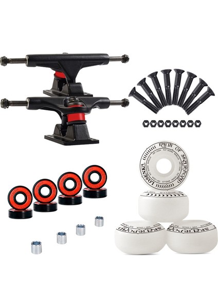 Kaykay Tekerleği Kombinasyonu 5 Inç Köprü 52X30MM 95A Tekerlekler, Beyaz (Yurt Dışından)