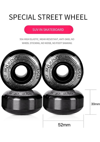 Kaykay Tekerleği Kombinasyonu 5 Inç Köprü 52X30MM 95A Tekerlekler, Beyaz (Yurt Dışından) indirimleri