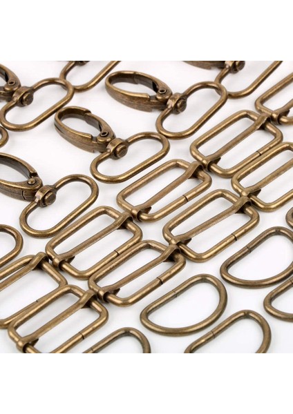 40 Adet 25MM D-Ringler Soketler, Manyetik Düğmeler, Döner Tokalar, Üç Kayar Toka Dikiş Torbası (Bronz) (Yurt Dışından)