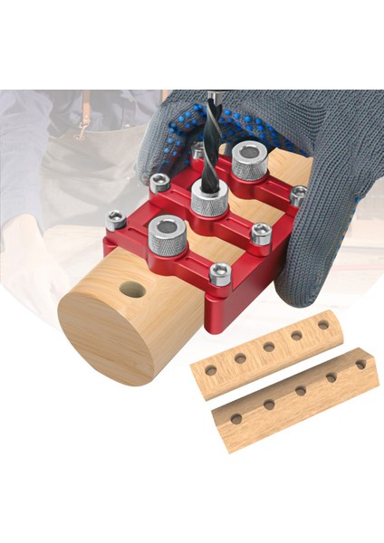 3'ü 1 Arada Ayarlanabilir Ağaç Işleme Sondaj Bulucu Zımba Aletleri-Dübelleme Jig Seti, 8mm Matkap Kollu Cep Delik Jig Kiti (Yurt Dışından)