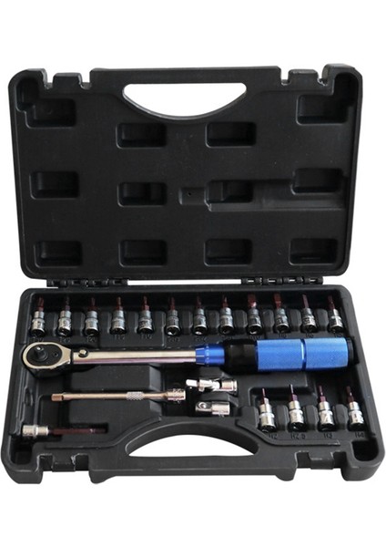 Bisiklet Tork Anahtarı 1/4 Inç Önceden Ayarlanmış Tork Anahtarı Seti Tork 2-25NM Bisiklet Altıgen Anahtar Tamir Kiti (Yurt Dışından)
