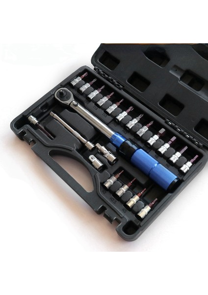 Bisiklet Tork Anahtarı 1/4 Inç Önceden Ayarlanmış Tork Anahtarı Seti Tork 2-25NM Bisiklet Altıgen Anahtar Tamir Kiti (Yurt Dışından)