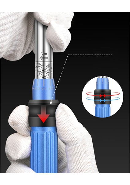 Bisiklet Tork Anahtarı 1/4 Inç Önceden Ayarlanmış Tork Anahtarı Seti Tork 2-25NM Bisiklet Altıgen Anahtar Tamir Kiti (Yurt Dışından)